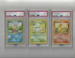 Pokemon Starter Gen 1 PSA 8 Lot - Squirtle, Bulbasaur, Charmander - Image 1
