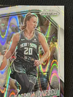 SABRINA IONESCU 2025 Panini PRIZM WNBA WHITE SEISMIC Holo New York Liberty #19 - Image 3