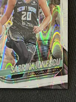 SABRINA IONESCU 2025 Panini PRIZM WNBA WHITE SEISMIC Holo New York Liberty #19 - Image 4