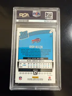 2018 Panini Donruss Optic Holo Josh Allen 154 PSA 9 - Image 2