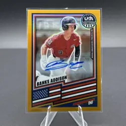 2026 Panini USA Stars & Stripes Banks Addison Auto Holo Gold /10 Rookie - Image 1