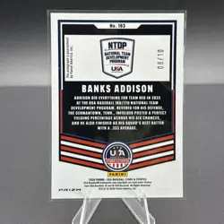 2026 Panini USA Stars & Stripes Banks Addison Auto Holo Gold /10 Rookie - Image 2