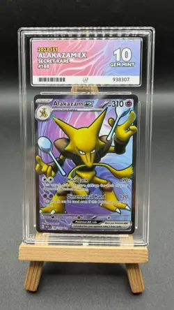 Pokemon TCG Alakazam ex 188/165 Secret Rare 151 2023 ACE 10 Perfect Subgrades - Image 1