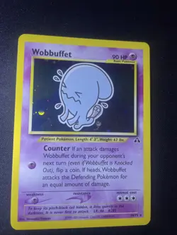 Pokemon Neo Discovery Wobbuffet 16/75 Holo Rare Card Unlimited LP - Image 1