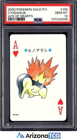 Pokemon 2000 Cyndaquil 155 Ace Of Hearts Gold Playing Card Japanese PSA 10 - Image 1