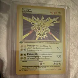 Zapdos 16/102 Base Set 1st Edition Holo Rare German Pokemon TCG Card - Image 1