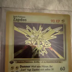 Zapdos 16/102 Base Set 1st Edition Holo Rare German Pokemon TCG Card - Image 4