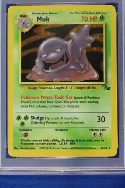 1999 Pokemon Fossil #13 MUK HOLO Card TCG PSA MINT 9 Graded Vintage Rare 13/62 - Image 2