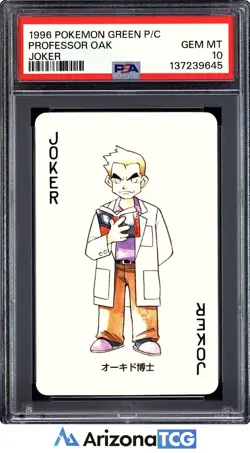 Pokemon 1996 Professor Oak Joker Green Playing Card Japanese GEM MINT PSA 10 - Image 1