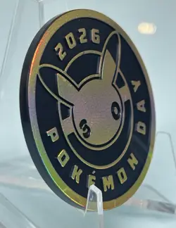Pokemon TCG - 2026 Pokemon Day Cosmos Holo Stamped Pikachu 051/162 Card and Coin - Image 4