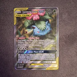 Venusaur & Snivy GX TAG TEAM Promo Sun & Moon SM229 Holo Pokemon Card 270 HP - Image 1