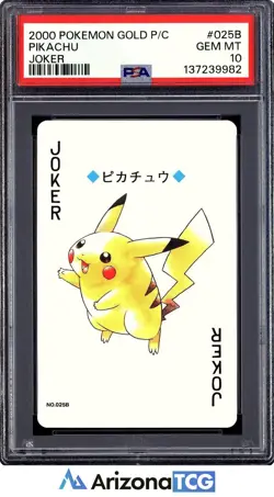 Pokemon 2000 Pikachu 025B Joker Gold Playing Card Japanese GEM MINT PSA 10 - Image 1