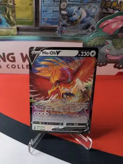 Ho-oh V 140/195 Holo Ultra Rare Silver Tempest Pokemon Card - NM - Image 1