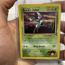 Pokemon Card - Brock's Zubat Gym Heroes 24/132 Rare LP Vintage Nintendo WOTC TCG - Image 1