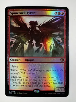 Spinerock Tyrant 159 – Lorwyn Eclipsed Foil Mythic Dragon Wither Spell Copy MTG - Image 1