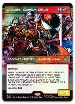 Carnage, Crimson Chaos (Borderless) #227 (Foil) (NM) Spider-Man SPM Magic MTG - Image 1