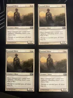 4x Sentinel Sliver (030) Core Set 2014 M14 LP MTG Magic the Gathering x4 Playset - Image 1