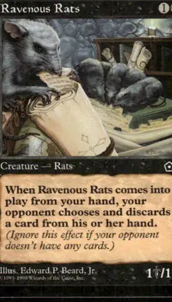 MTG Ravenous Rats LP Magic The Gathering - Image 1