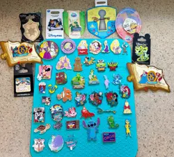 Disney Assorted Pin Trading PIN LOT - 50 Pins - LE LR OE CARDED! WOW! - Image 1