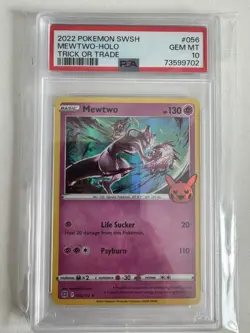 PSA 10 Mewtwo Holo 056/172 Trick or Trade 2022 SWSH Pokemon Card GEM MT - Image 1