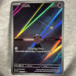 Pokemon Cleffa 202/197 SV03 Obsidian Flames Illustration Rare Full Art Holo 30HP - Image 1