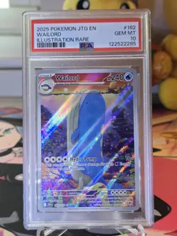 2025 Pokemon JTG EN Wailord Illustration Rare psa 10 - Image 4