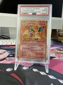 2021 POKEMON JAPANESE PROMO 25TH ANNIVERSARY EDITION #001 CHARIZARD-HOLO PSA 10 - Image 1