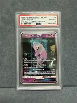 2017 Pokemon Sun & Moon 78/73 Mewtwo GX Shining Legends Secret Art PSA 8 - Image 1