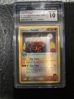 CGC 10 2004 Pokemon EX Team Magma VS Team Aqua 33/95 Claydol Reverse Holo 5 POP - Image 1