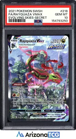 Pokemon 2021 Rayquaza VMAX 218/203 Alt Art Evolving Skies GEM MINT PSA 10 - Image 1