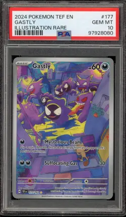Pokemon Gastly Temporal Forces Illustration Rare #177 PSA 10 Gem Mint - Image 1