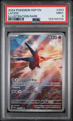 2024 POKEMON SSP EN-SURGING SPARKS ILLUSTRATION RARE #203 LATIOS PSA 9 TCG SIR - Image 1