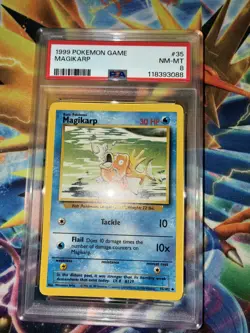 1999 POKEMON BASE SET UNLIMITED #35 MAGIKARP PSA 8 - Image 2