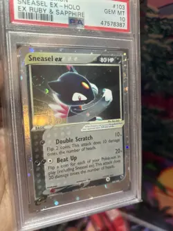 Pokemon TCG Sneasel ex EX Ruby & Sapphire Ultra Rare Holo PSA 10 swirl low pop - Image 3