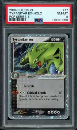2004 POKEMON POP SERIES 1 #17 TYRANITAR EX-HOLO PSA 8 - Image 1