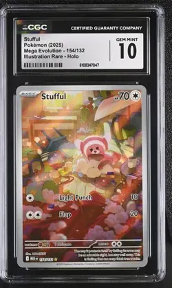 Stufful *CGC 10* Illustration Rare *Mega Evolution* #154 *2025* Pokemon - Image 1