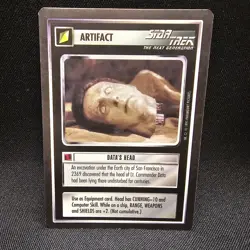 Star Trek CCG 1E DATA'S HEAD Rare Card Black Bourder - Image 1