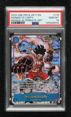 2025 One Piece A Fist of Divine Speed OP11 SEC Alt Art Monkey D Luffy PSA 10 - Image 1