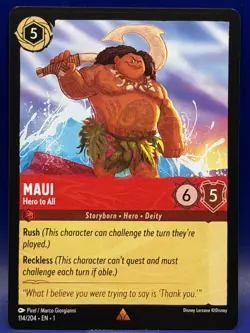 Disney Lorcana MAUI Hero to All 114/204 Super Rare EN 1 The First Chapter - Image 3