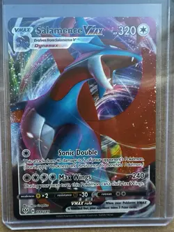 Pokemon TCG Salamence VMAX Darkness Ablaze Holo Ultra Rare Card 144/189 - Image 1
