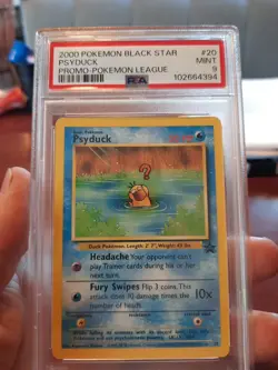 Psyduck Black Star Promo Psa 9 Mint 2000 Pokemon Card 20 League Play Duck Bird - Image 2