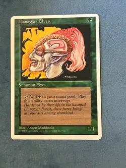 Llanowar Elves, Fourth Edition, Magic the Gathering MTG - Image 1
