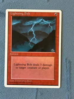Lightning Bolt, Fourth Edition, Magic the Gathering MTG - Image 1