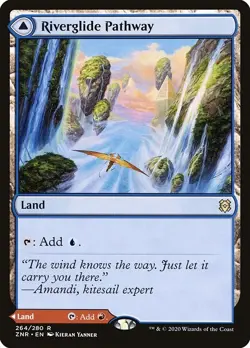 Riverglide / Lavaglide Pathway 1x FOIL ZNR MTG Zendikar Rising Rare MINT land - Image 1