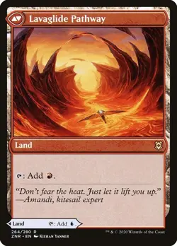 Riverglide / Lavaglide Pathway 1x FOIL ZNR MTG Zendikar Rising Rare MINT land - Image 2