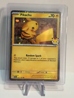 Pokemon Pikachu 051/162 TEF TCG Promo Stamped Holo Basic 70 HP 10 Attack English - Image 1
