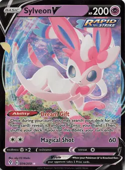 Sylveon V 074/203 Holo V Rare Evolving Skies Pokemon Near Mint - Image 1