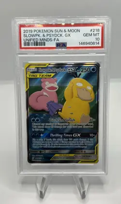 Pokemon Slowpoke & Psyduck GX Unified Minds Full Alt Art #218 PSA 10 Gem Mint - Image 1