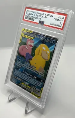 Pokemon Slowpoke & Psyduck GX Unified Minds Full Alt Art #218 PSA 10 Gem Mint - Image 2