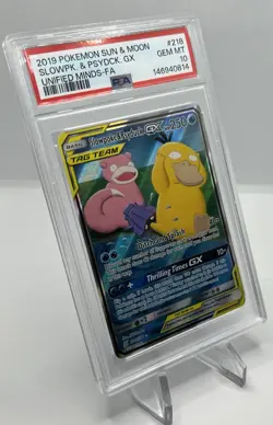 Pokemon Slowpoke & Psyduck GX Unified Minds Full Alt Art #218 PSA 10 Gem Mint - Image 3